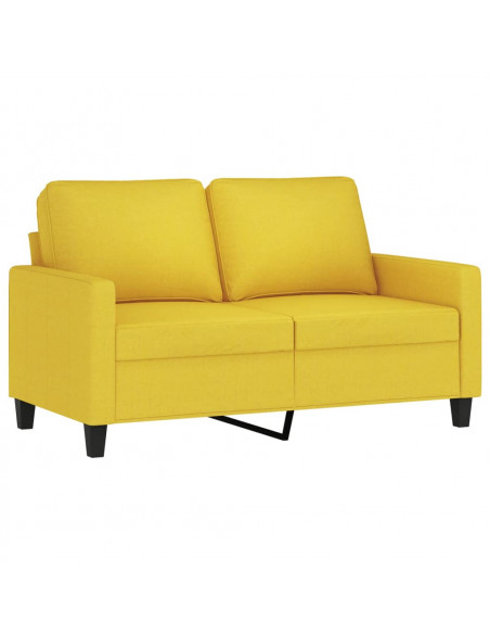 Set di Divani 3 pz con Cuscini Giallo Chiaro in Tessuto