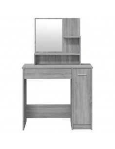 Toeletta con Specchio Grigio Sonoma 86,5x35x136 cm