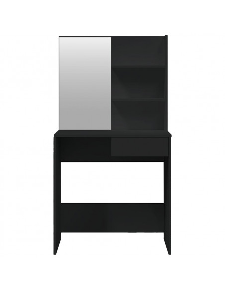 Toeletta con Specchio Nero 74,5x40x141 cm