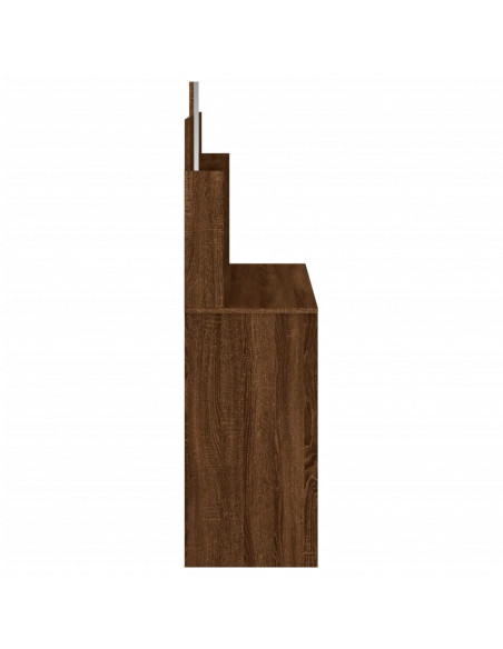 Toeletta con Specchio Rovere Marrone 96x39x142 cm