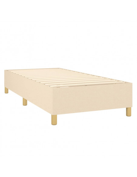 Letto a Molle con Materasso e LED Crema 100x200cm in Tessuto