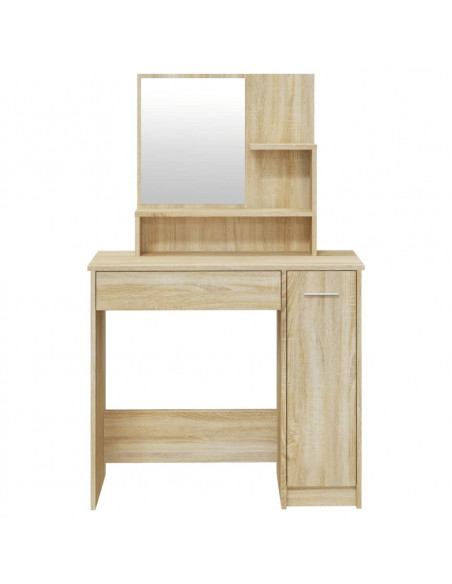 Toeletta con Specchio Rovere Sonoma 86,5x35x136 cm