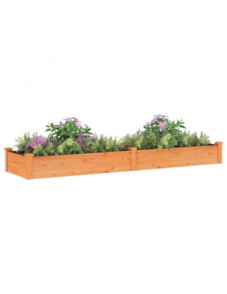 Fioriera Giardino con Fodera Marrone 240x60x25cm Massello Abete