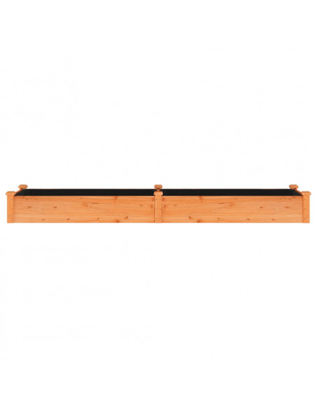 Fioriera Giardino con Fodera Marrone 240x60x25cm Massello Abete