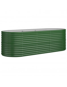 Letto Giardino Acciaio Verniciato a Polvere 224x80x68 cm Verde 2