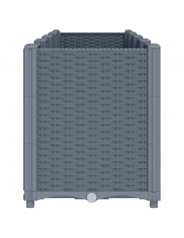 Fioriera da Giardino Grigia 160x40x53 cm in PP