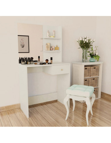 Toeletta in Legno Multistrato 75x40x141 cm Bianco