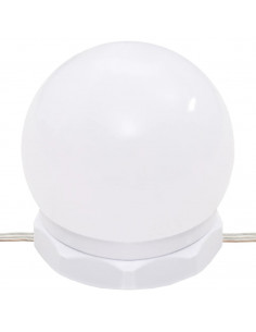 Toeletta LED con Armadietto in Legno Multistrato Bianco Lucido