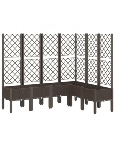 Fioriera Giardino con Graticcio Marrone 160x120x142 cm in PP