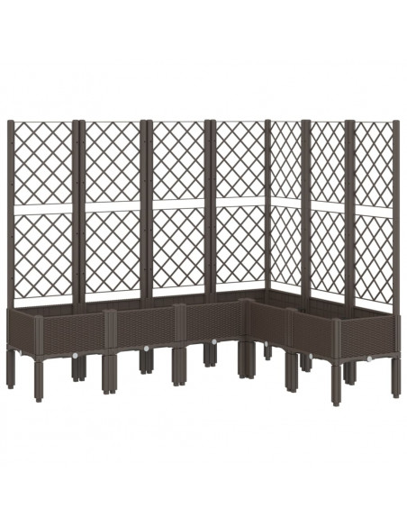 Fioriera Giardino con Graticcio Marrone 160x120x142 cm in PP