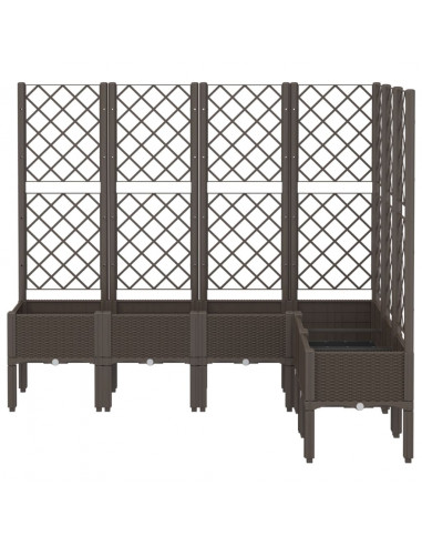 Fioriera Giardino con Graticcio Marrone 160x120x142 cm in PP