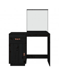 Toeletta Nera 95x50x134 cm in Legno Massello di Pino