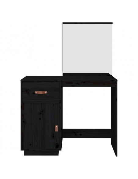 Toeletta Nera 95x50x134 cm in Legno Massello di Pino