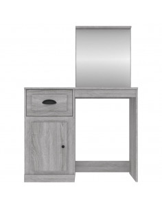 Toeletta Specchio Grigio Sonoma 90x50x132,5cm Legno Multistrato