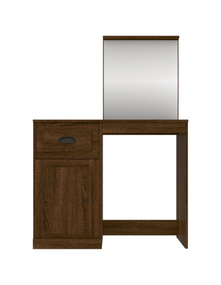 Toeletta Specchio Rovere Marrone 90x50x132,5 Legno Multistrato