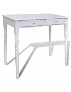 Toletta 3-in-1 con Specchio Sgabello e 2 Cassetti Bianca