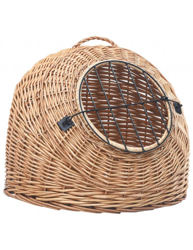 Trasportino per Gatti 60x45x45 cm in Salice Naturale