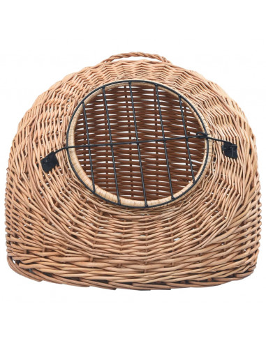 Trasportino per Gatti 60x45x45 cm in Salice Naturale