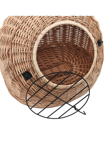 Trasportino per Gatti 60x45x45 cm in Salice Naturale