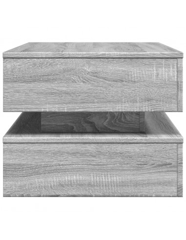 Tavolino da Soggiorno con Luci LED Grigio Sonoma 90x50x40 cm