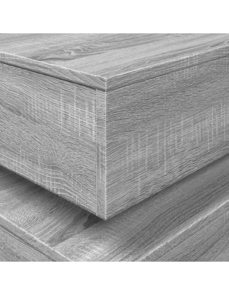 Tavolino da Soggiorno con Luci LED Grigio Sonoma 90x50x40 cm
