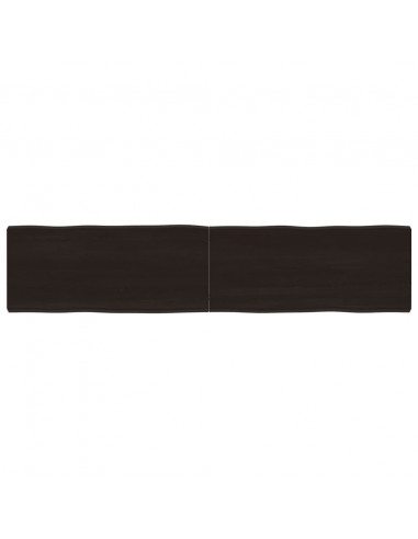 Piano Tavolo Marrone Scuro 180x40x(2-6)cm Rovere Non Trattato