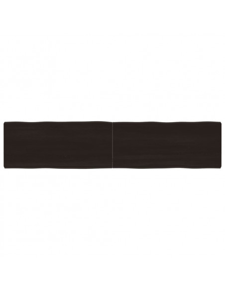 Piano Tavolo Marrone Scuro 180x40x(2-6)cm Rovere Non Trattato