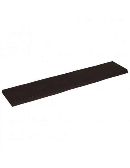 Piano Tavolo Marrone Scuro 180x40x(2-6)cm Rovere Non Trattato