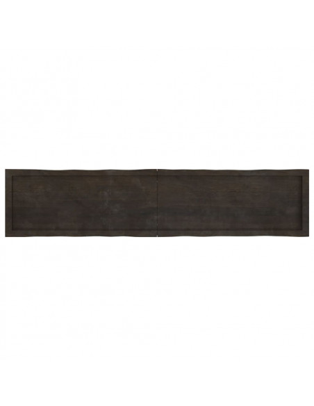 Piano Tavolo Marrone Scuro 180x40x(2-6)cm Rovere Non Trattato