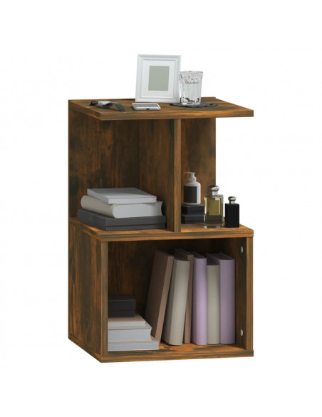 Comodini 2 pz Rovere Fumo 35x35x55 cm in Legno Multistrato