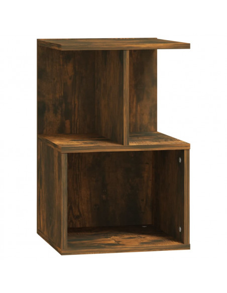 Comodini 2 pz Rovere Fumo 35x35x55 cm in Legno Multistrato