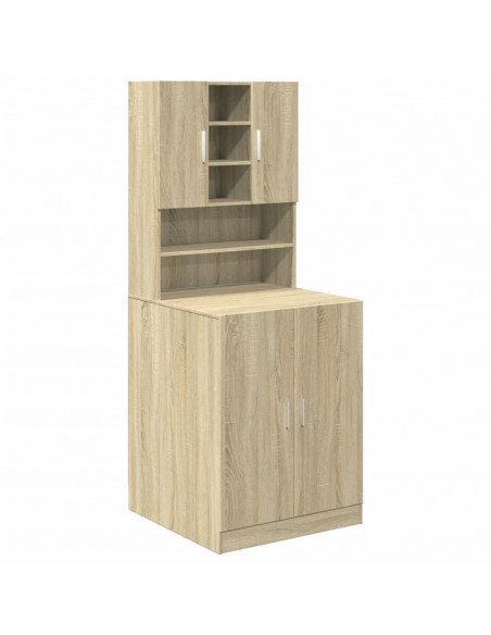Mobili Lavatrice 2pz Rovere Sonoma in Legno Multistrato
