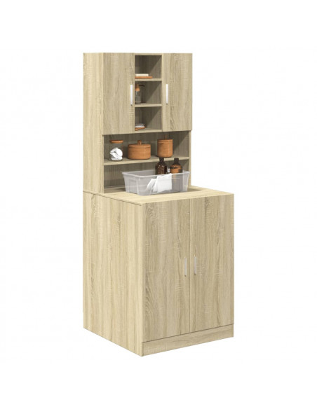 Mobili Lavatrice 2pz Rovere Sonoma in Legno Multistrato