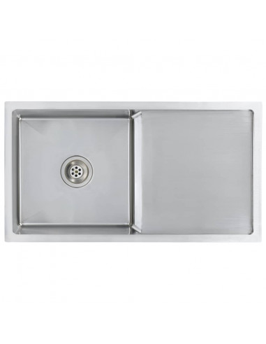 Lavello da Cucina Lavorato a Mano in Acciaio Inox