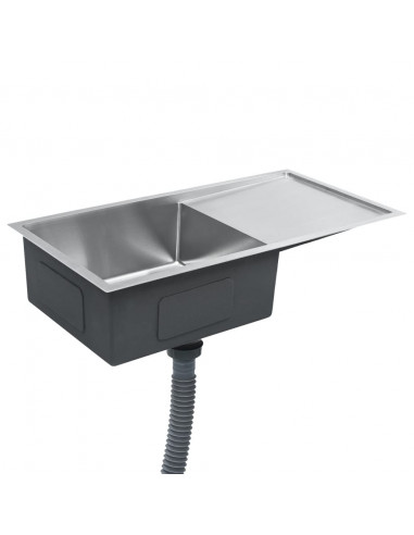 Lavello da Cucina Lavorato a Mano in Acciaio Inox