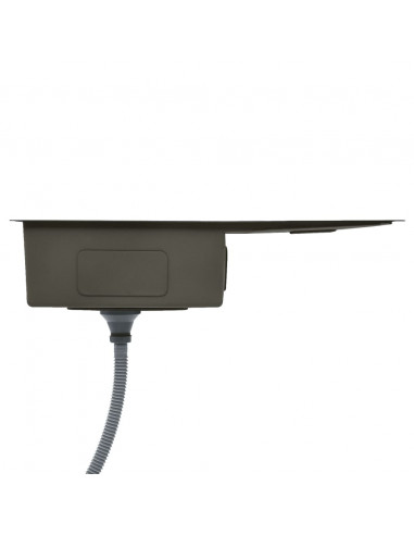 Lavello da Cucina Lavorato a Mano Nero in Acciaio Inox