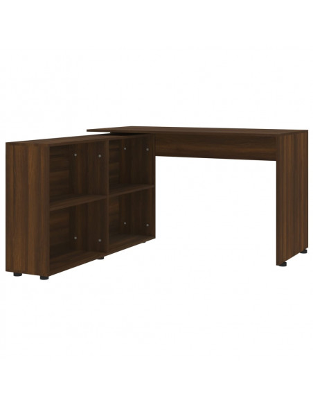 Scrivania ad Angolo Rovere Marrone in Legno Multistrato