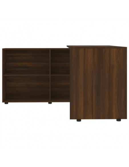 Scrivania ad Angolo Rovere Marrone in Legno Multistrato