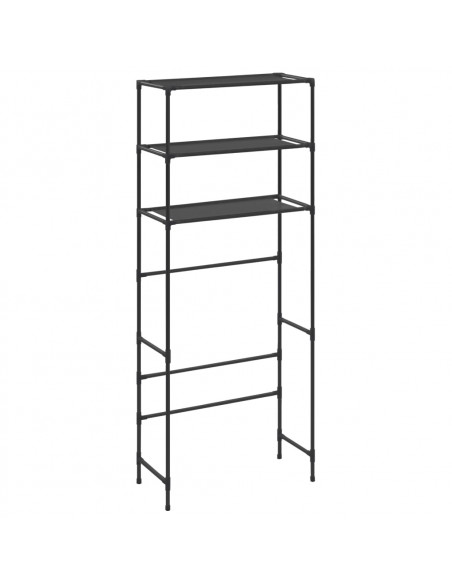 Scaffale per Lavatrice con 3 Ripiani Nero 69x28x169 cm