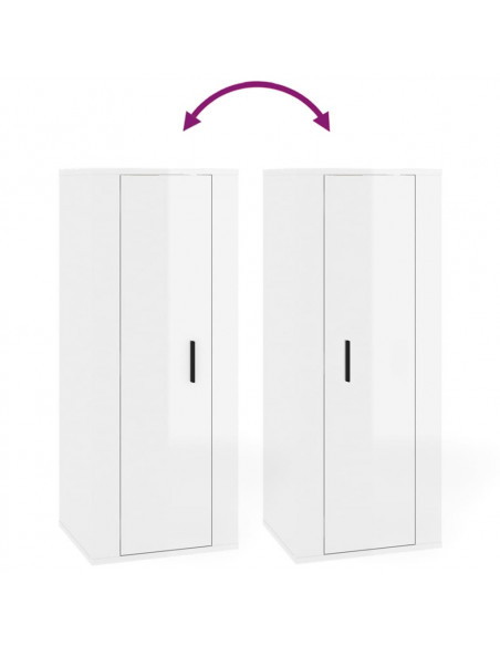 Set di Mobili Porta TV 5 pz Bianco Lucido in Legno Multistrato