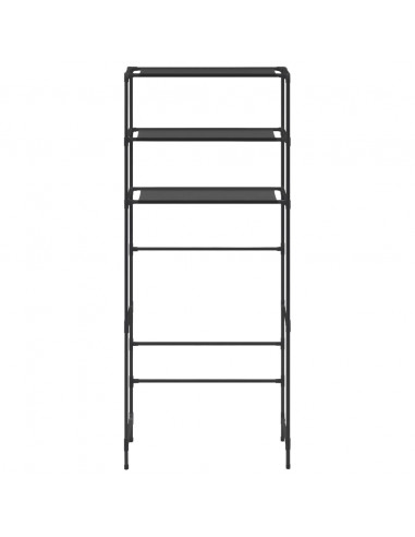 Scaffale per Lavatrice con 3 Ripiani Nero 69x28x169 cm