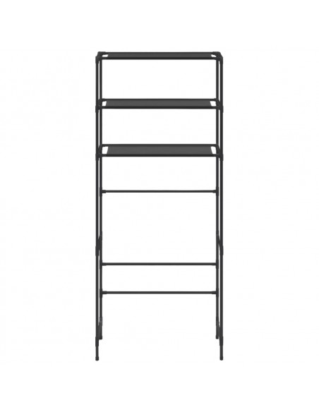 Scaffale per Lavatrice con 3 Ripiani Nero 69x28x169 cm