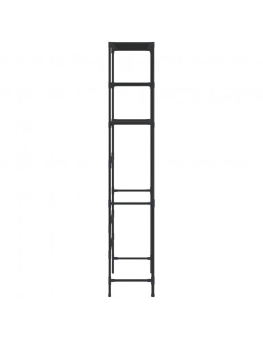 Scaffale per Lavatrice con 3 Ripiani Nero 69x28x169 cm