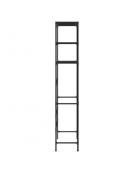 Scaffale per Lavatrice con 3 Ripiani Nero 69x28x169 cm