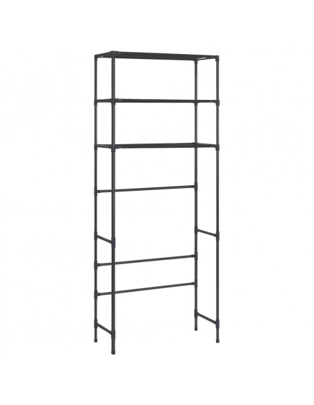 Scaffale per Lavatrice con 3 Ripiani Nero 69x28x169 cm