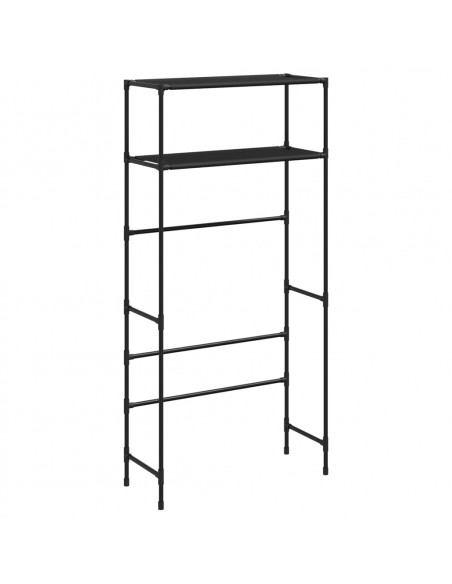 Rastrelliera per Lavatrice a 2 Livelli Nera 69x28x143 cm Ferro