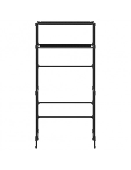 Rastrelliera per Lavatrice a 2 Livelli Nera 69x28x143 cm Ferro