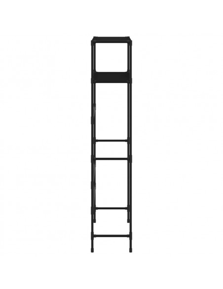 Rastrelliera per Lavatrice a 2 Livelli Nera 69x28x143 cm Ferro