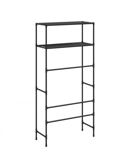 Rastrelliera per Lavatrice a 2 Livelli Nera 69x28x143 cm Ferro