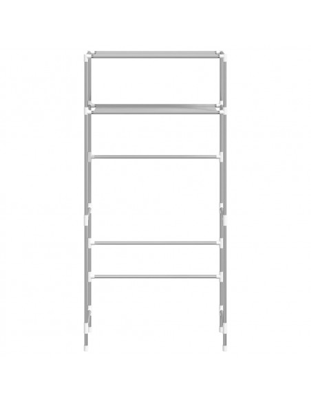 Rastrelliera per Lavatrice a 2 Livelli Grigia 69x28x143cm Ferro